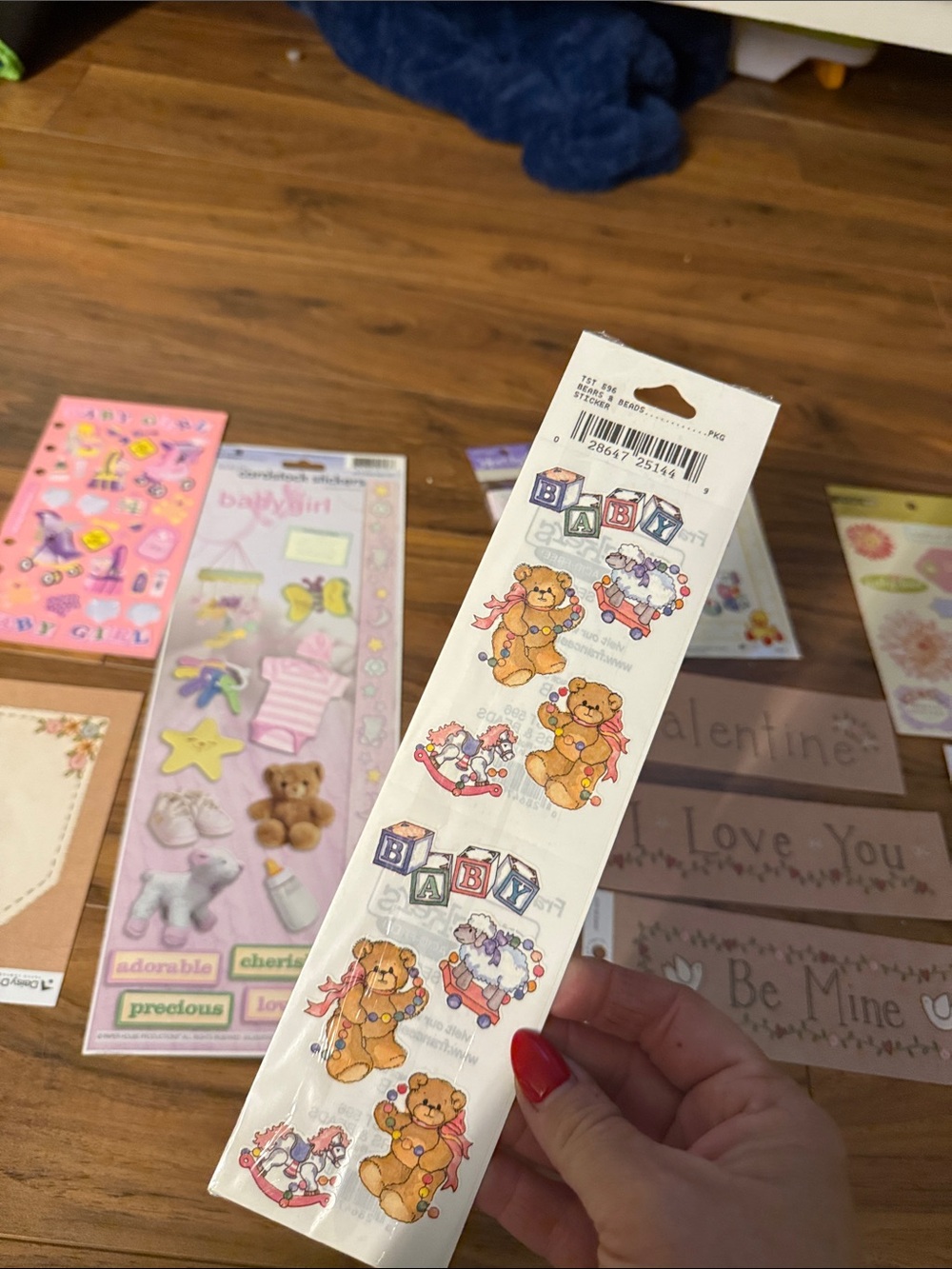 VTG Decorative Stickers - Pink, Brown, Cream Floral & baby girl Valentine Set - Picture 6 of 9